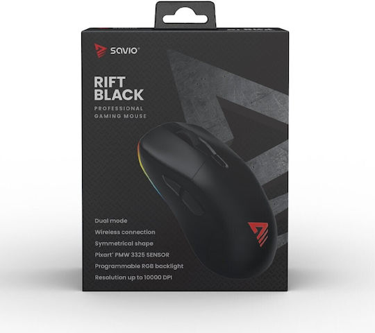 Savio Rift Drahtlos RGB Gaming Gaming Maus 10000 DPI Schwarz