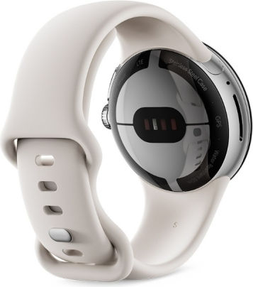 Google Pixel Watch Stainless Steel 41mm with Heart Rate Monitor (Polished Silver case/Chalk Active band)