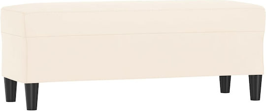 Hocker Bankhocker Gepolstert mit Samt Cream 100x35x41cm