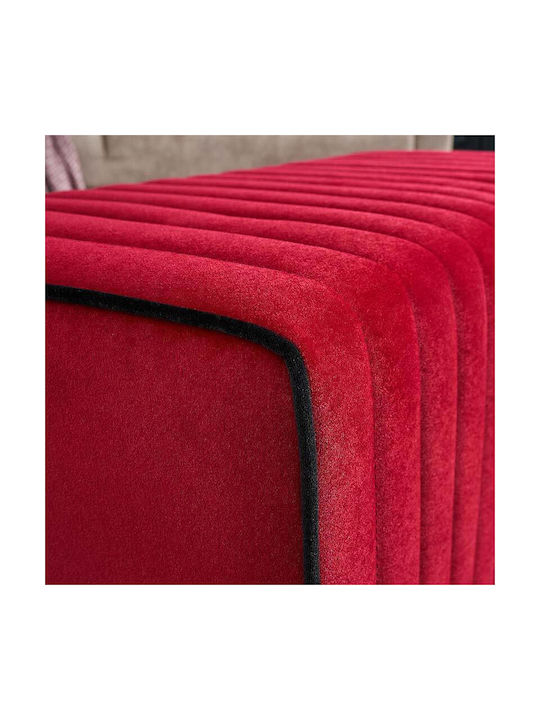 Stool Bench Stool Upholstered with Velvet Mabel Red 80x40x40cm