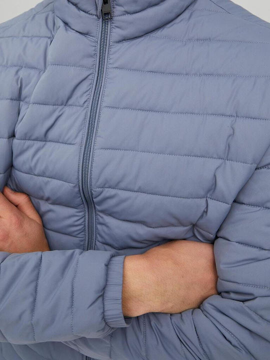 Geacă Puffer Cu Protecție Împotriva Vântului Albastru Deschis
