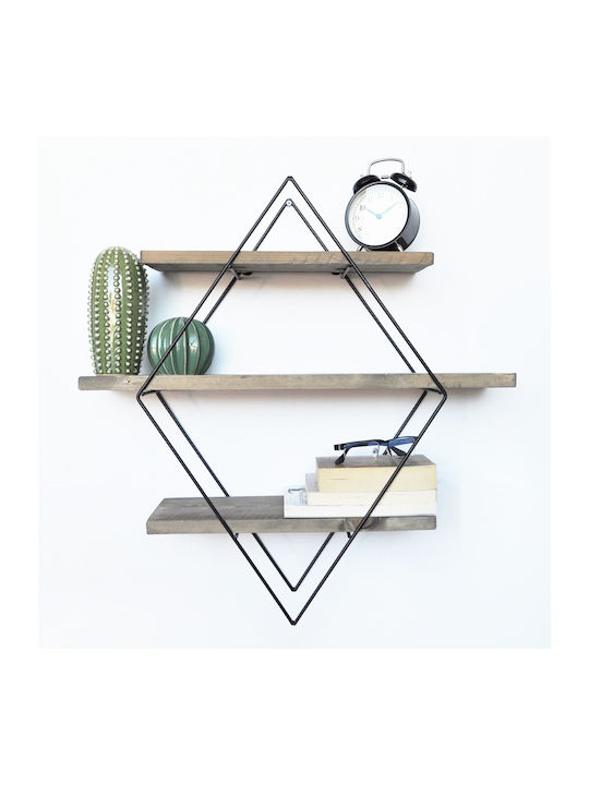 Raft Perete Nuc / Negru 60x14x60cm