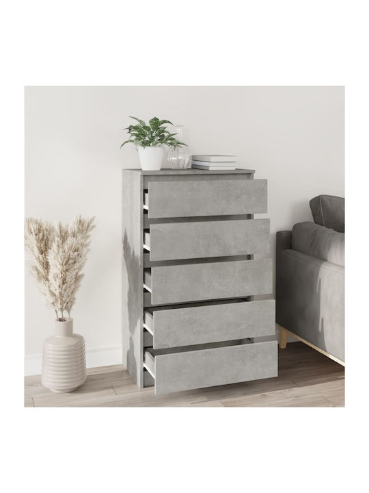 Comoda pentru Dormitor cu 5 sertare Grey Concrete 60x36x103buc
