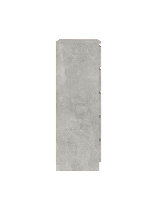 Comoda pentru Dormitor cu 5 sertare Grey Concrete 60x36x103buc