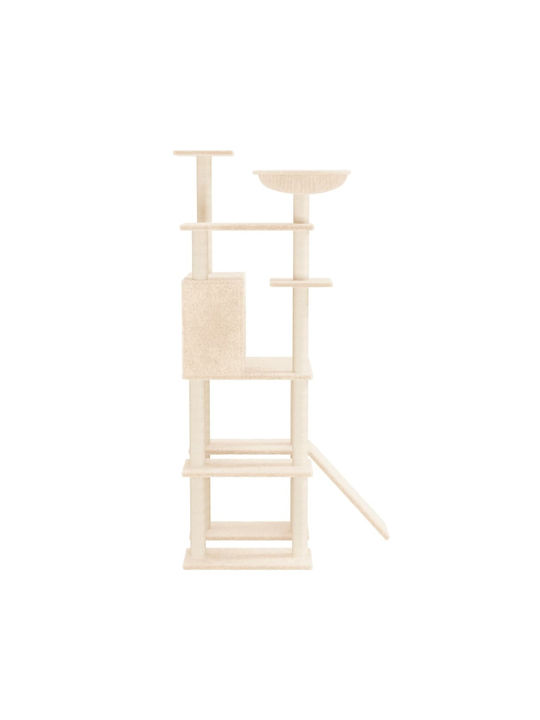 vidaXL Scratching Post Cat Trees Beige 5 levels 80x60x166cm