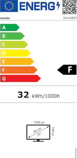 Manta Τηλεόραση 32" HD Ready LED 32LHN89T (2023)