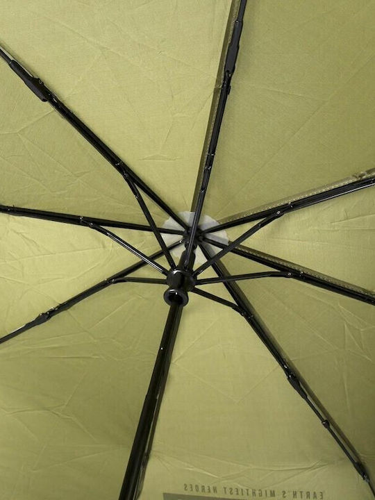 Cerda Kinder Regenschirm Gebogener Handgriff Marvel Grün mit Durchmesser 53cm.