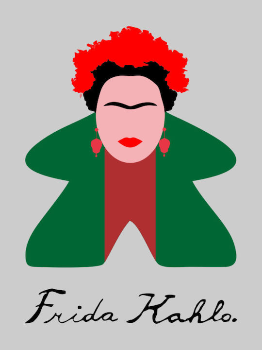 Tricou Frida Kahlo Meeple - PALE PINK