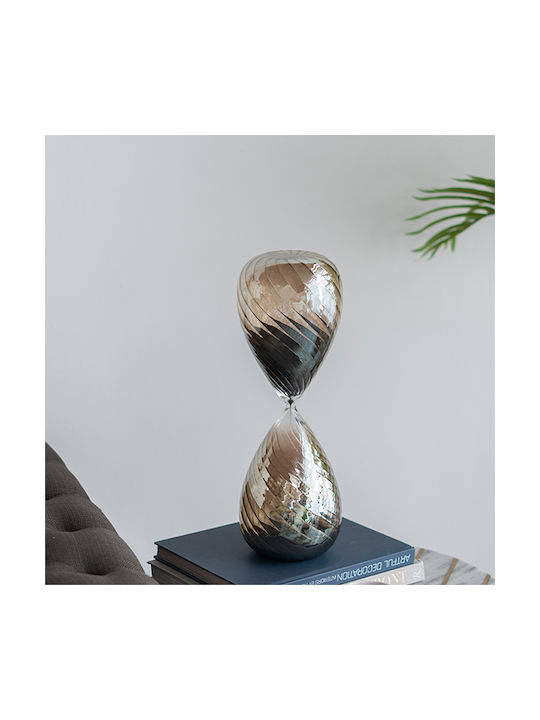 Artekko Office Hourglass Decoration from Glass 14x14x43cm in Black color