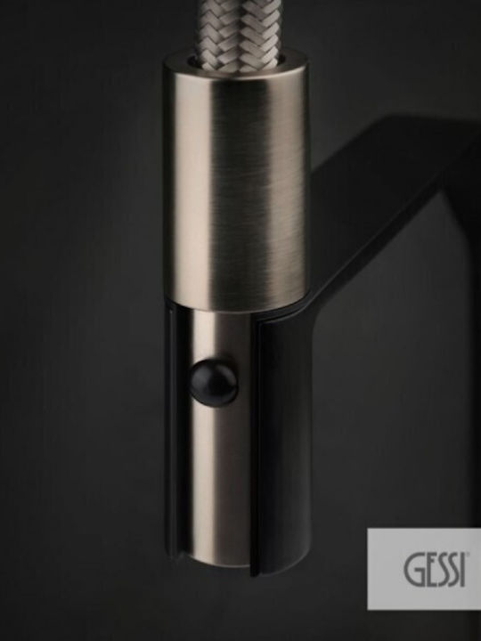 Gessi Mesh Kitchen Faucet Counter Flexible Black