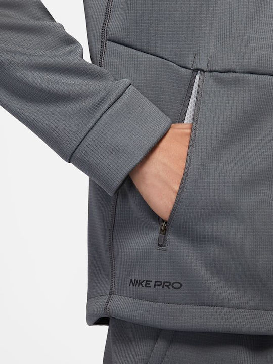 Nike Pro Therma-Fit Ανδρική Ισοθερμική Μακρυμάνικη Μπλούζα Γκρι