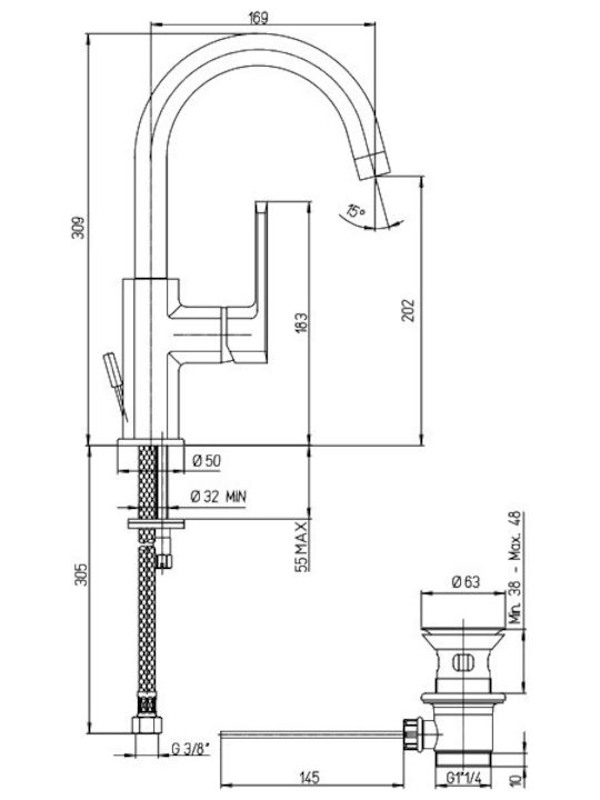 Paini Ovo Mixing Sink Faucet Silver