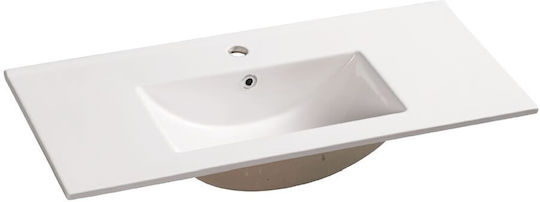 Ceramita MG 100 Вградена мивка Порцелан 100x39x18см Бял Ceramita MG 100 Вградена мивка Порцелан 100x39x18см Бял