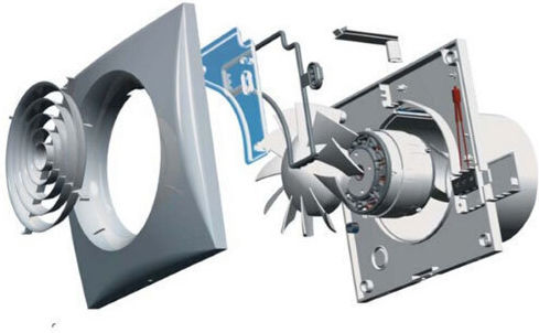 S&P Design 200CRZ Επιτοίχιος Εξαεριστήρας Μπάνιου 120mm Λευκός