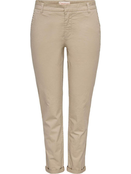 Damen Chino Hose Beige