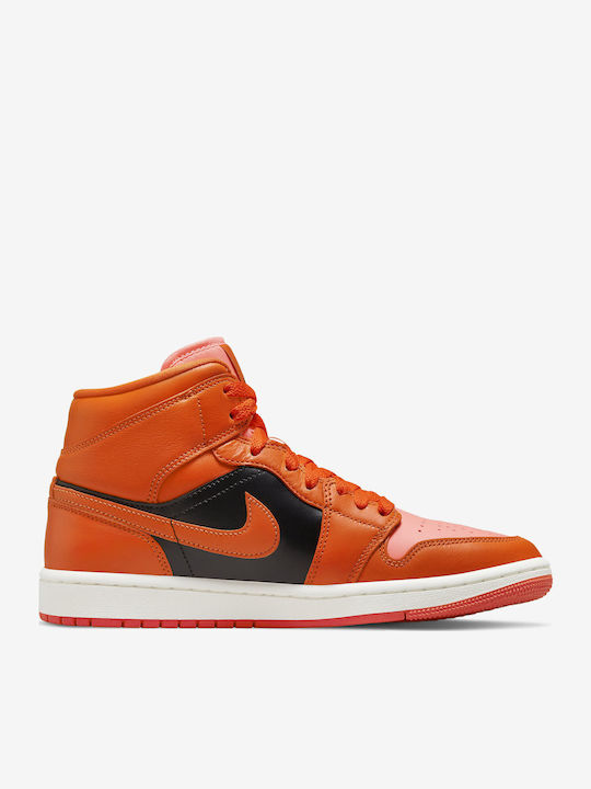 Air  1 Retro Mid SE Boots Crimson Bliss / Black / Sail / Rush Orange