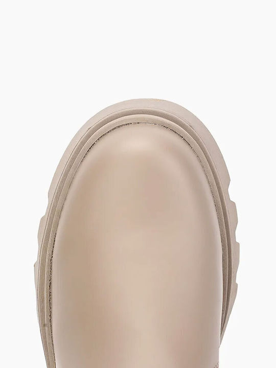 Leather Women's Boots with Zipper Kande Gray
