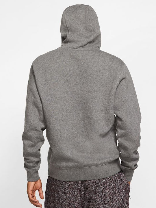 Nike Sportswear Club Men's Sweatshirt with Hood and Pockets Dark Grey