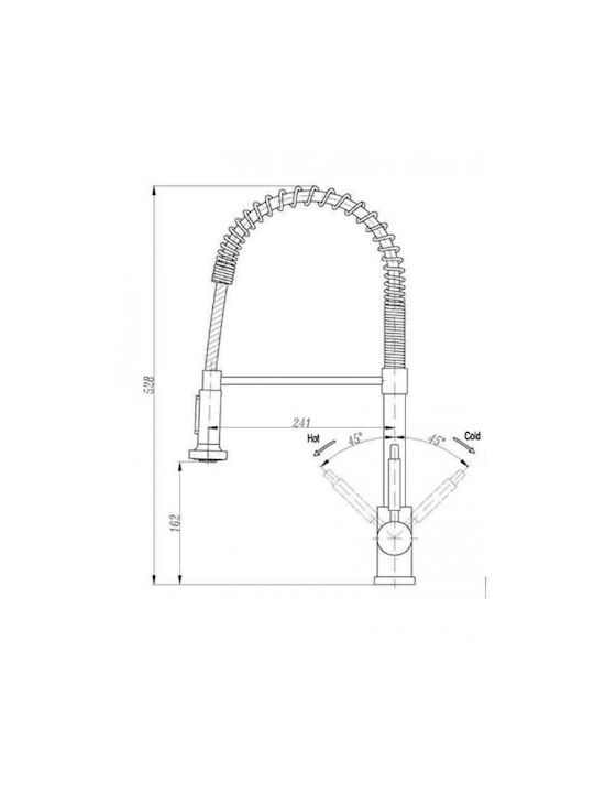 22567-830-00-05 Robinete de chiuvetă Baterie de Bucătărie Bancă cu Spirală Argintie