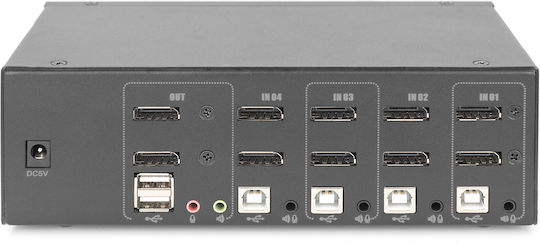 Digitus DS-12882 KVM Switch 4 Port Dual Display 4K