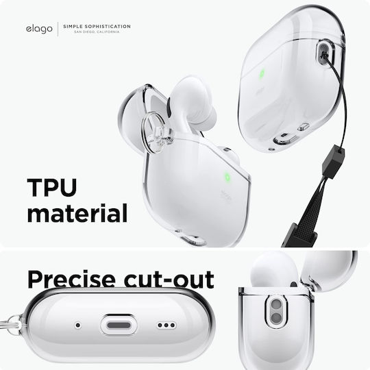 Elago Clear Hang Case Калъф с кука в Прозрачен цвят за Apple AirPods Pro