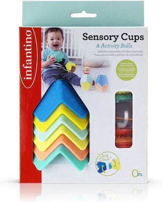 Infantino Jucărie de Stivuit Sensory Cups & Activity Balls pentru 0++ Luni