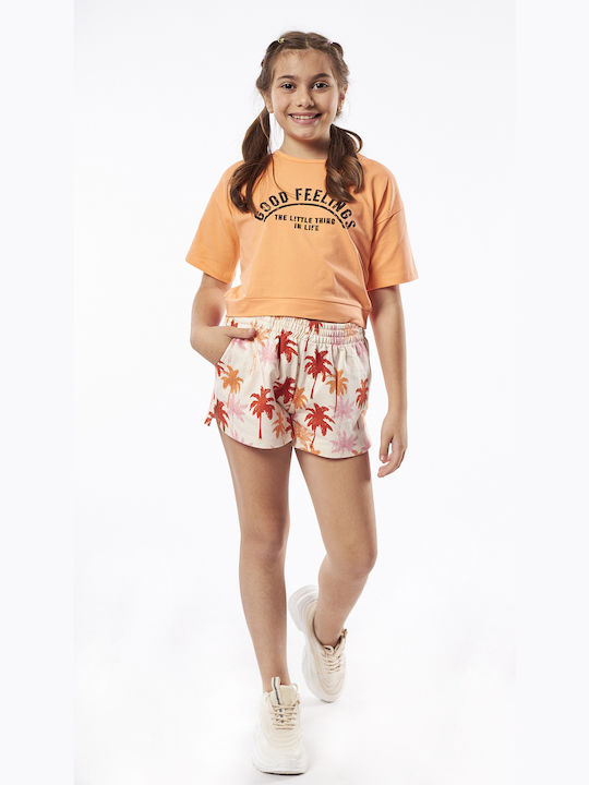 Εβίτα Kids Set with Shorts Summer 2pcs Orange Good Feelings