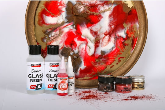Pentart Super Glass Flüssiges Glas Zweikomponentiges Harz 500ml