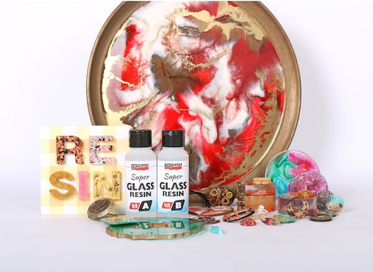 Pentart Super Glass Flüssiges Glas Zweikomponentiges Harz 500ml