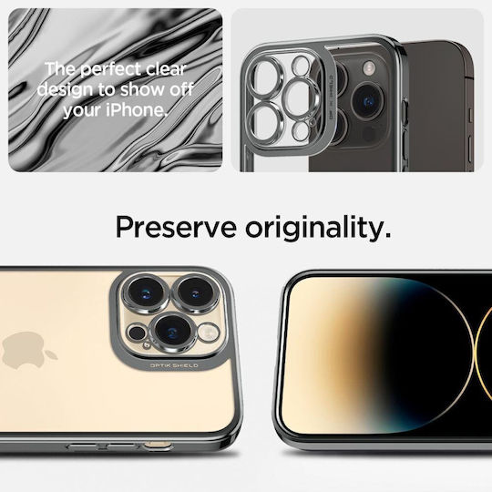 Spigen Optik Crystal Back Cover Silicon Chrome Gray (iPhone 14 Pro Max)