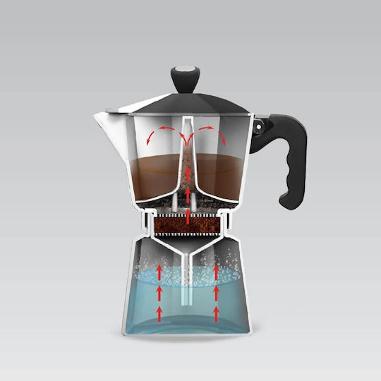 Maestro MR-1666-3 Stovetop Espresso Pot 3 Cups Black