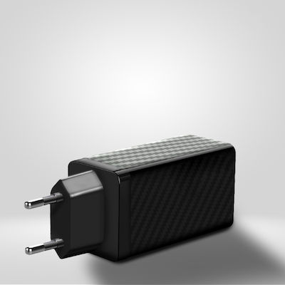 Wozinsky Încărcător Fără Cablu GaN cu Port USB-A și Port USB-C 65W Livrarea energiei / Încărcare rapidă 3.0 Negruς (WWCG01)