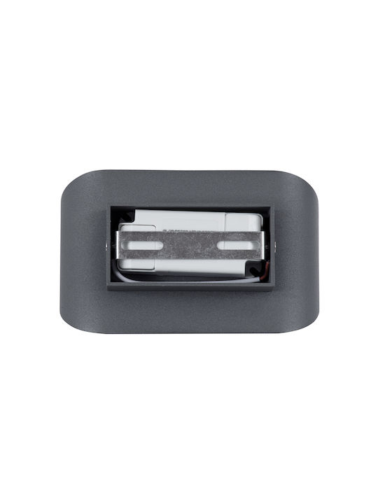 GloboStar Eden Modern Leuchte Wand mit Integrierter LED und Warmweißes Licht Schwarz 16x9cm