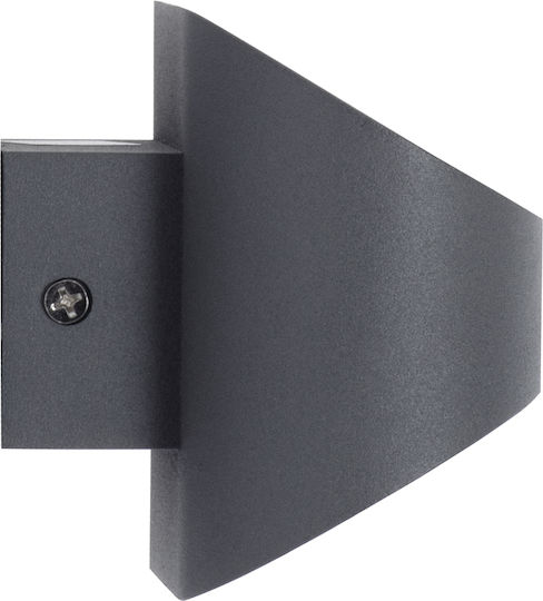 GloboStar Eden Modern Lumină de Perete cu LED Integrat și Lumină Alb Cald Negru 16x9cm