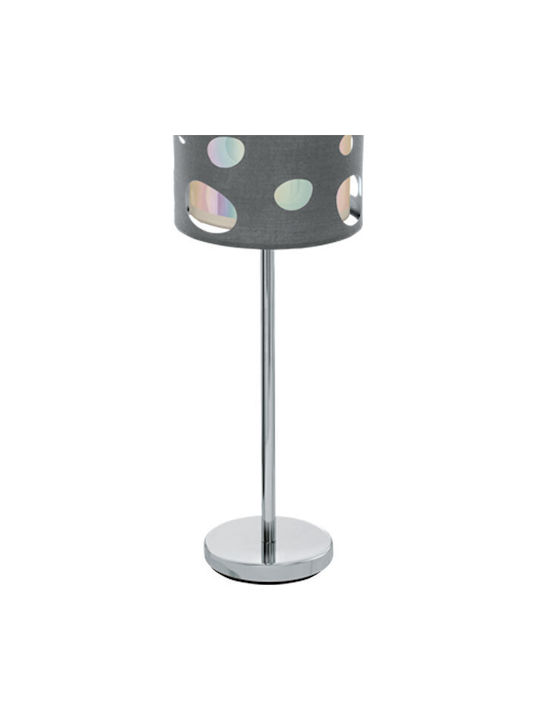 Eglo Metal Table Lamp for Socket E27 with Gray Shade and Silver Base