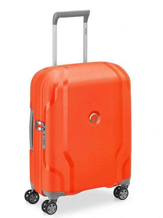 Delsey Clavel Cabin Hard Orange Suitcase with 4 Wheels Height 55cm
