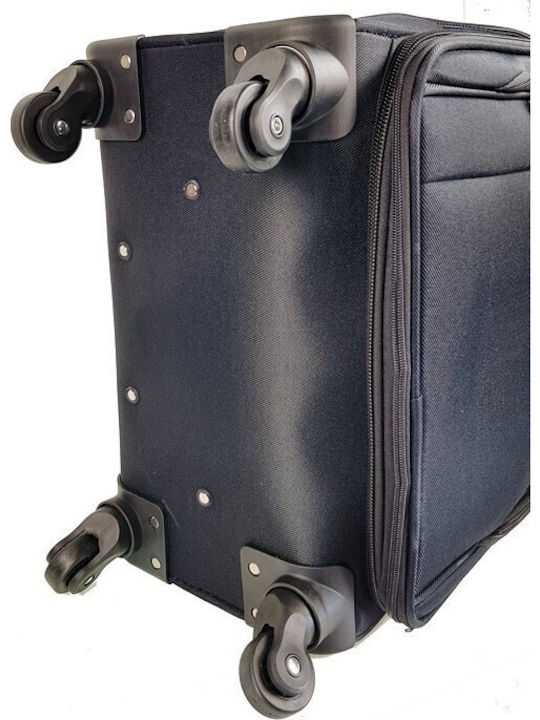 Explorer Luggage 15904 Medium Travel Suitcase Fabric Black with 4 Wheels Height 68cm