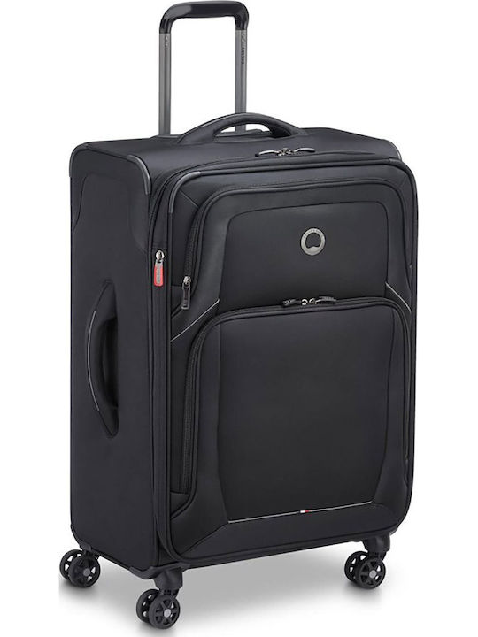 Delsey Optimax Großer Reisekoffer Weichschalen Schwarz mit 4 Räder Höhe 80.5cm 328583000T9