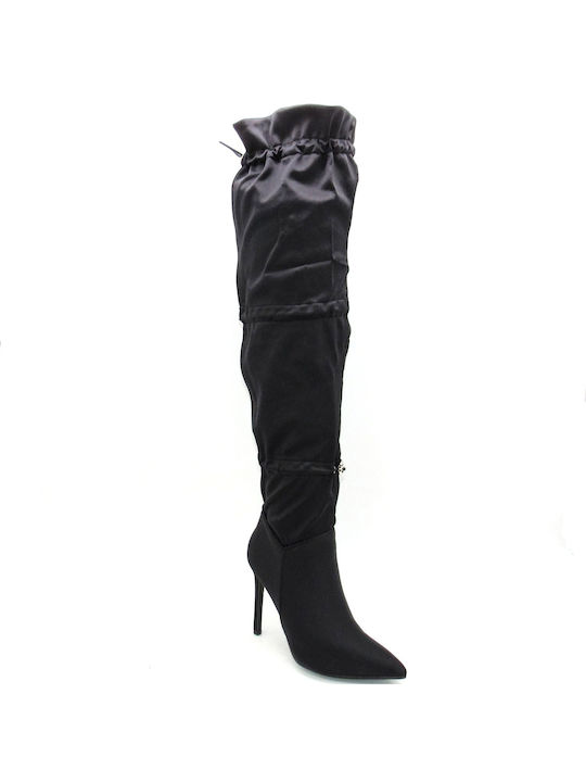 Damenstiefel mit hohem Absatz TLP 3015-1 Schwarz