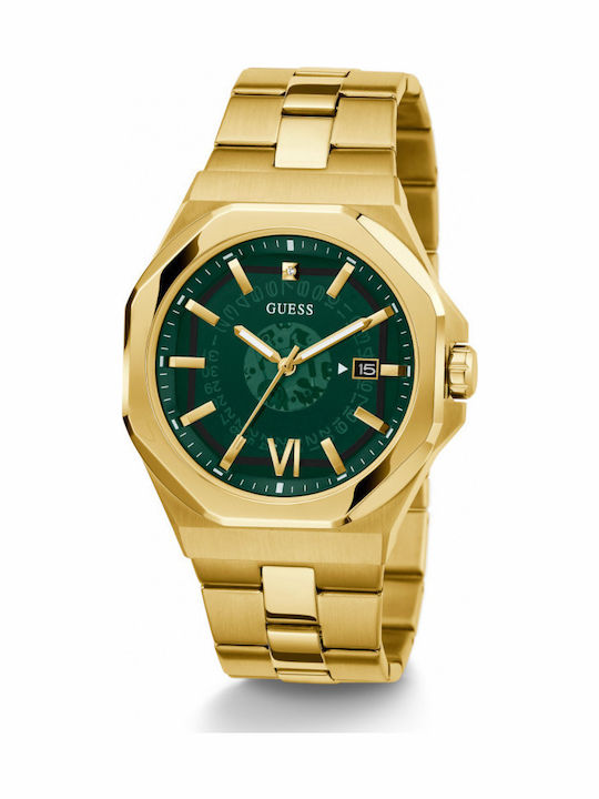 Guess Emperor Men's Watch 42mm Battery with Gold Metal Bracelet