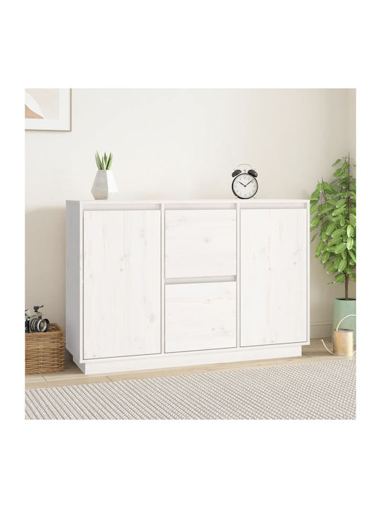 Wooden Buffet with Drawers White L111xW34xH75cm