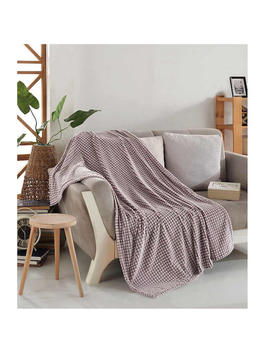 Saray Home Σετ Κουβέρτα Βελουτέ Υπέρδιπλη 220x240εκ. Μπορντό