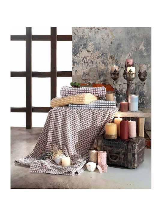 Saray Home Σετ Κουβέρτα Βελουτέ Υπέρδιπλη 220x240εκ. Μπορντό