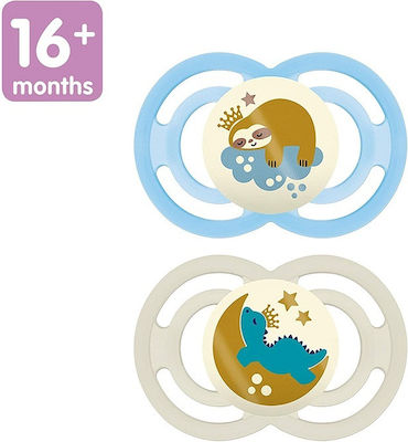 Mam Orthodontic Silicone Pacifiers for 16+ months Perfect Night Night Sloth Blue 2pcs