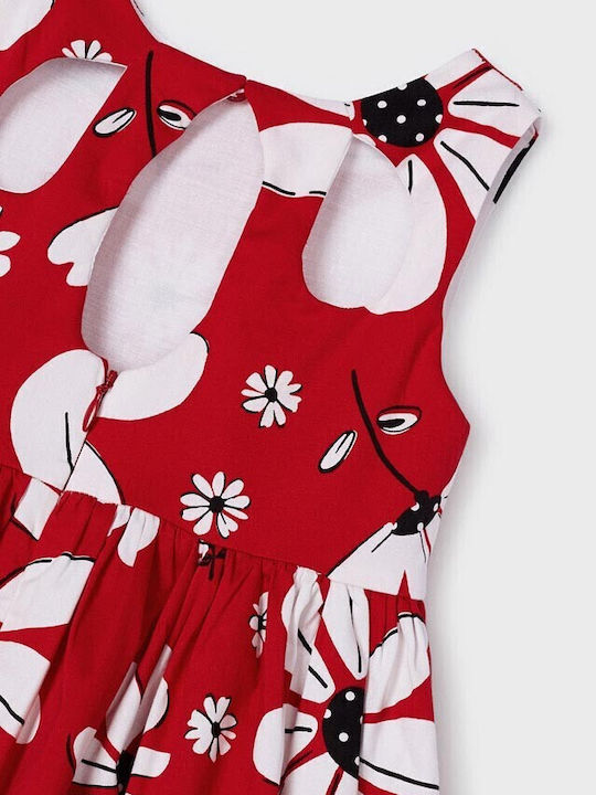 Rochie pentru Copii Fără mâneci Floral Roșu