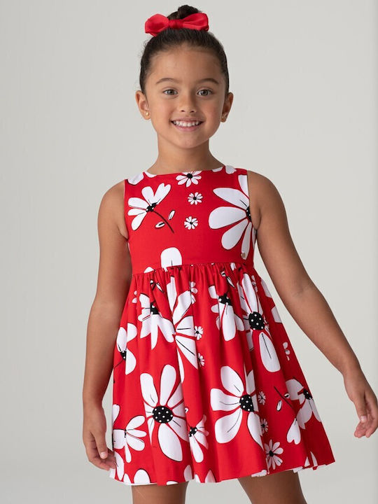 Rochie pentru Copii Fără mâneci Floral Roșu
