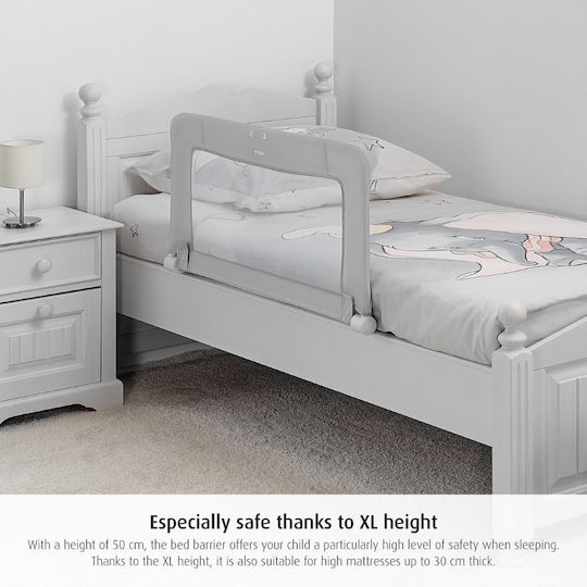 Reer By My Side Foldable Bed Rail Guard Simple Placement made of Fabric in Gray Color 150x50cm 1pcs