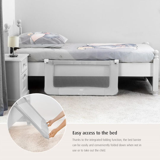 Reer By My Side Foldable Bed Rail Guard Simple Placement made of Fabric in Gray Color 150x50cm 1pcs