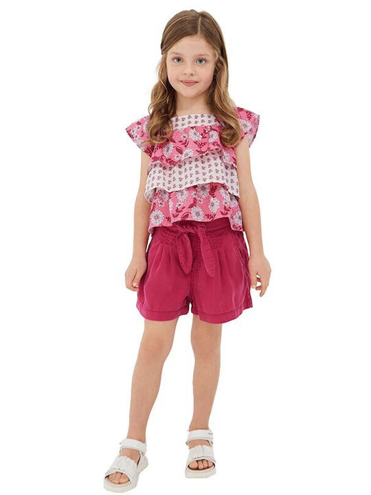 Kids' Crop Top Sleeveless Fuchsia