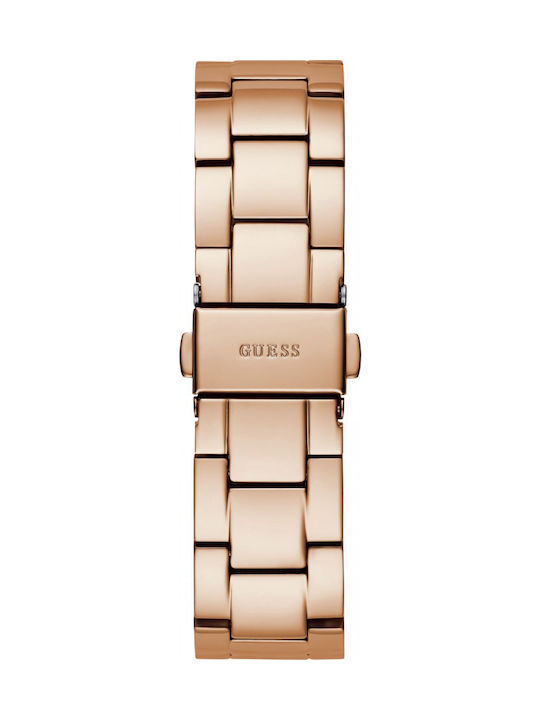 Guess Γυναικείο Ρολόι 36mm Χρονογράφος Μπαταρίας με Ροζ Χρυσό Μεταλλικό Μπρασελέ